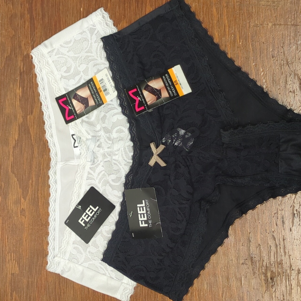 2 pair women's Maidenform Small 5 Comfort Devotion Lace Cheeky Hipster Panties
